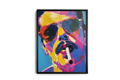 Vibrant Portrait with Sunglasses – Pop Art Style