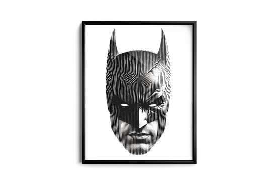 Batman Mask Art – Minimalist Comic Art Poster