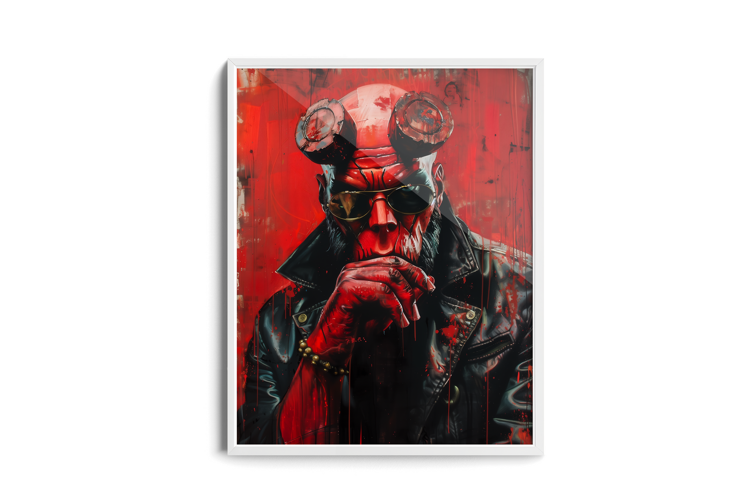 Hellboy with Cigar – Gritty Comic Art Poster