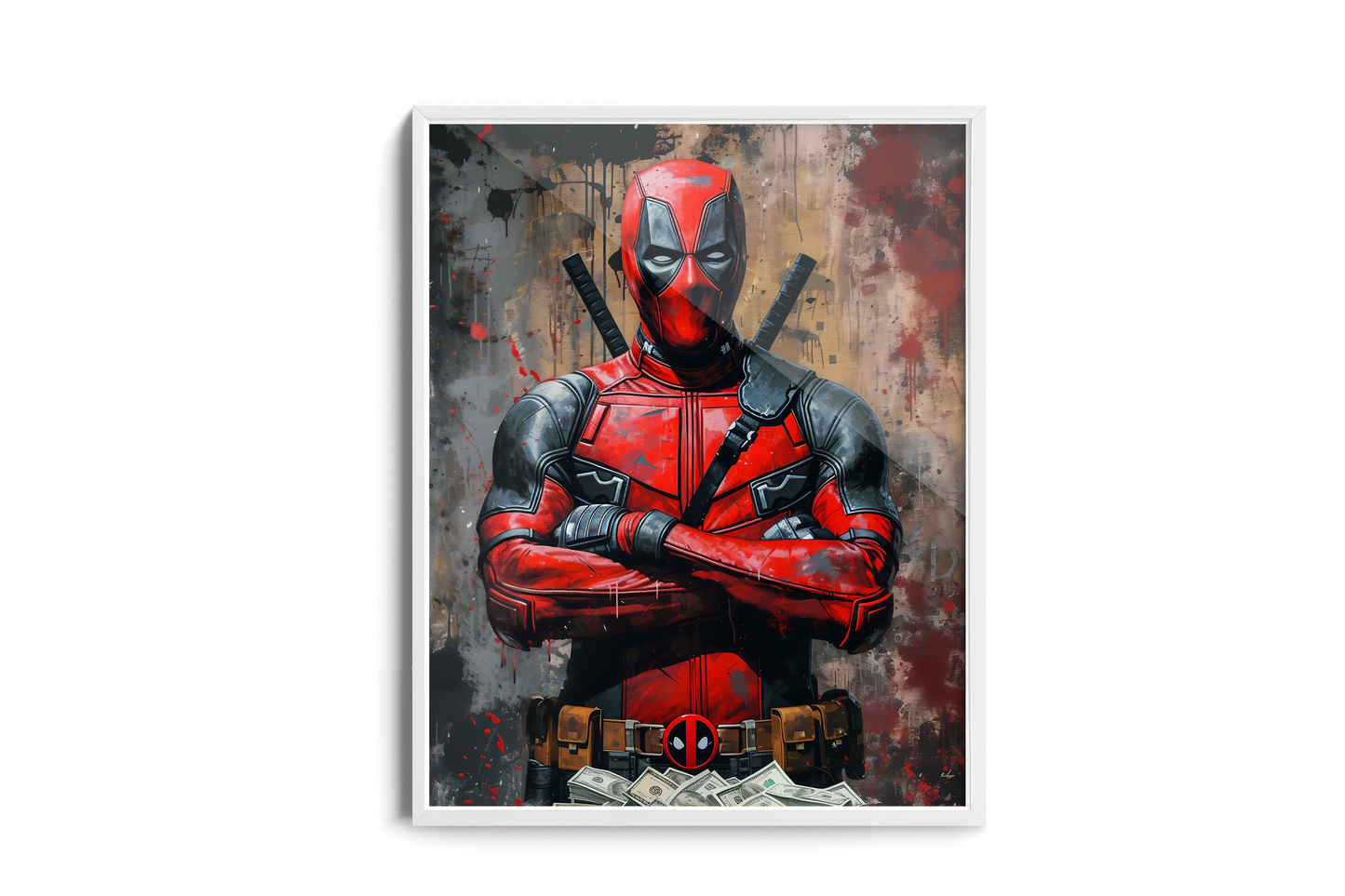 Deadpool with Money – Comic Art Poster