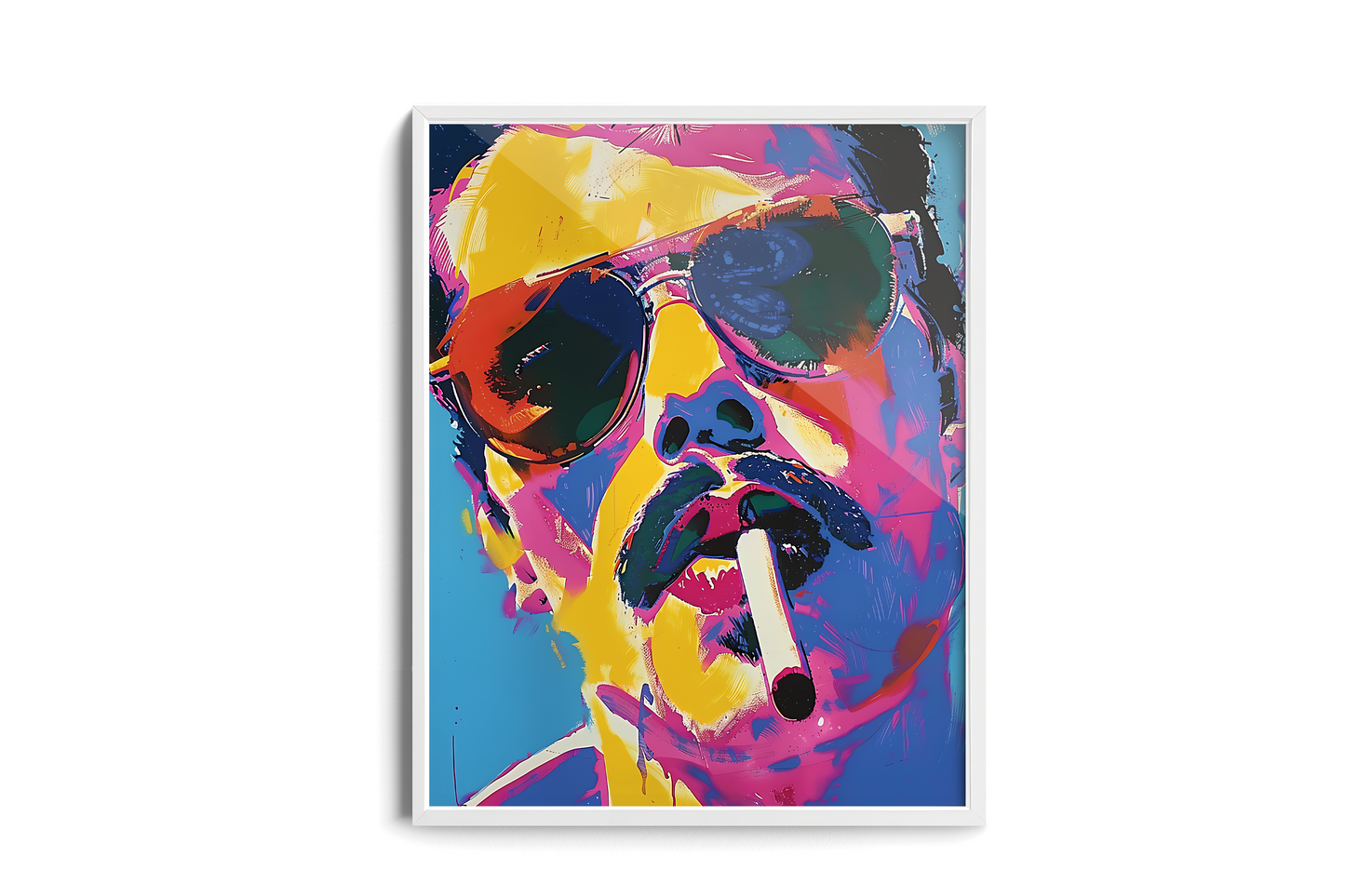 Vibrant Portrait with Sunglasses – Pop Art Style