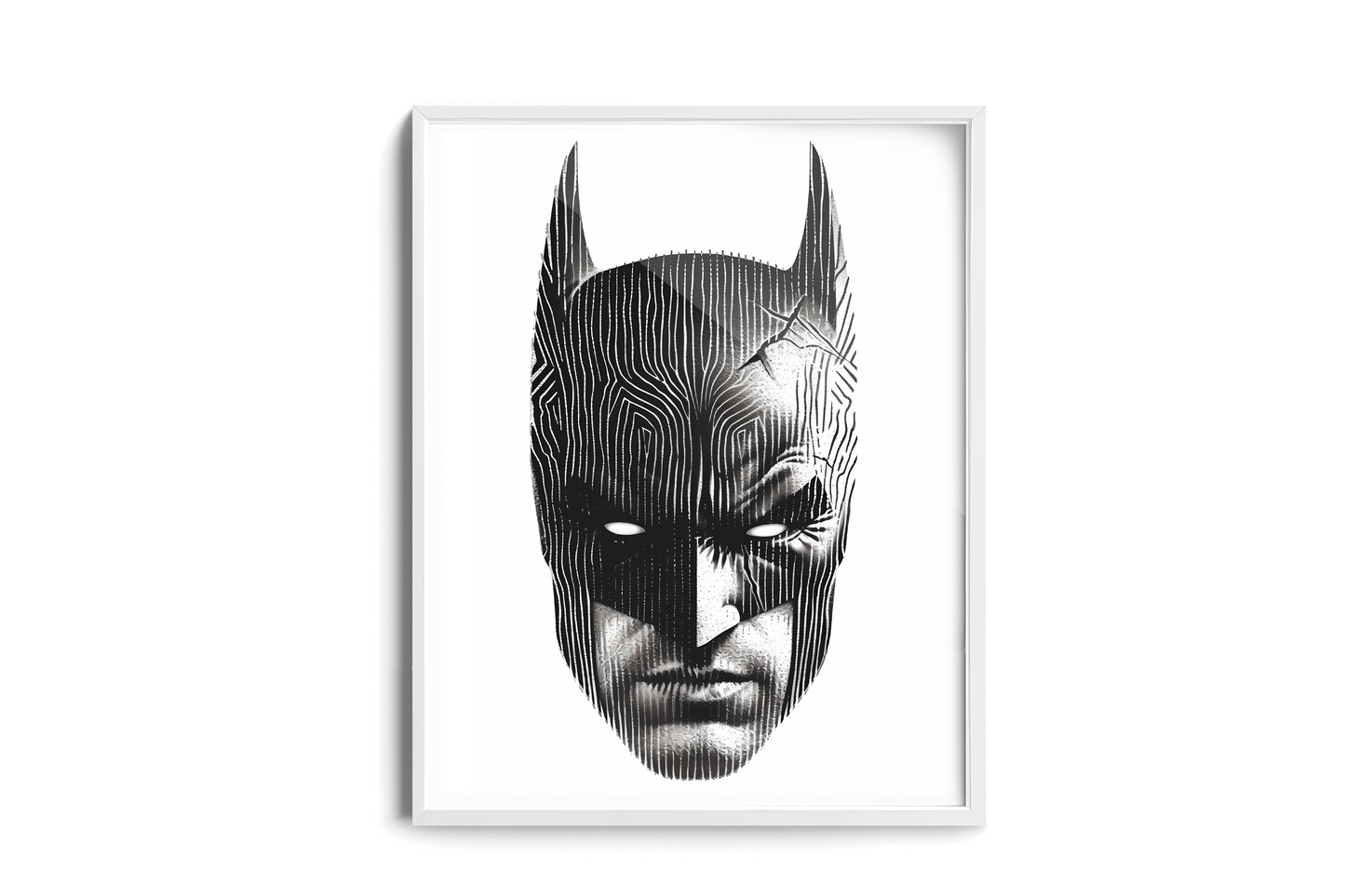 Batman Mask Art – Minimalist Comic Art Poster