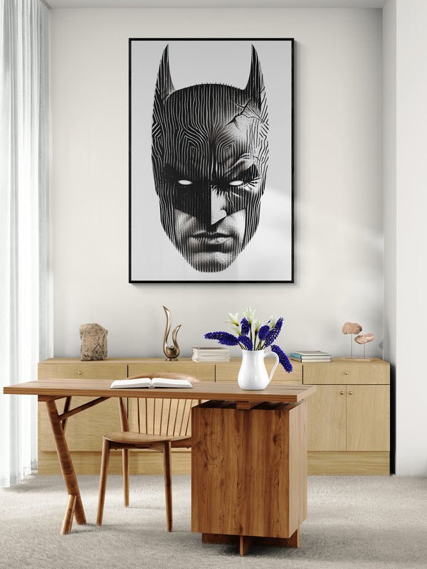 Batman Mask Art – Minimalist Comic Art Poster - KaigaCart