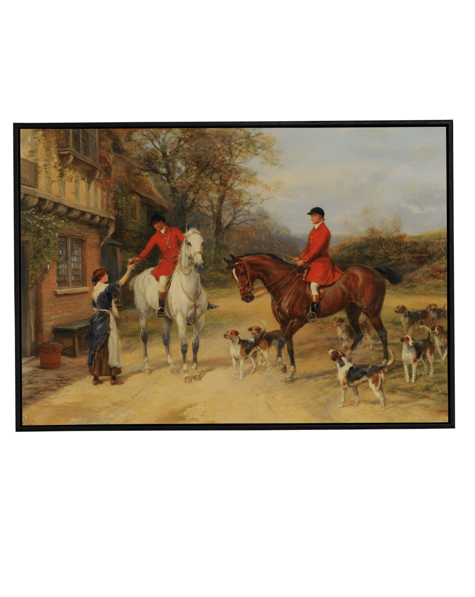 Colonial Era: British Officers Riding Through a Village - KaigaCart