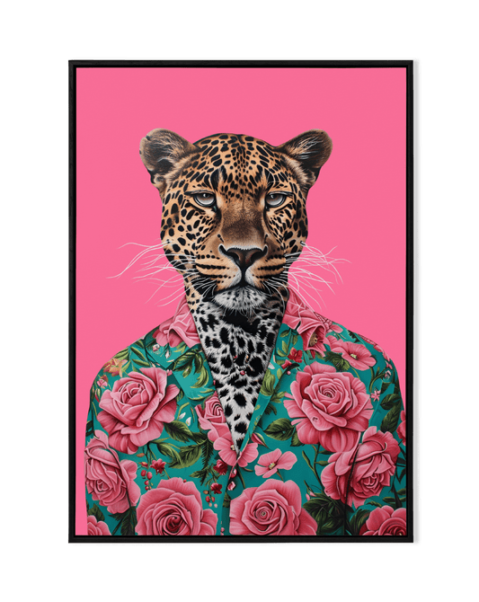 Dapper Wild: Leopard in Floral Shirt - KaigaCart