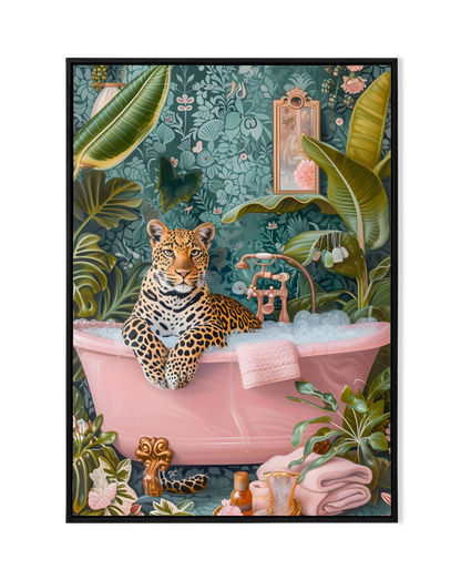 Jungle Luxury: Leopard in Bathtub