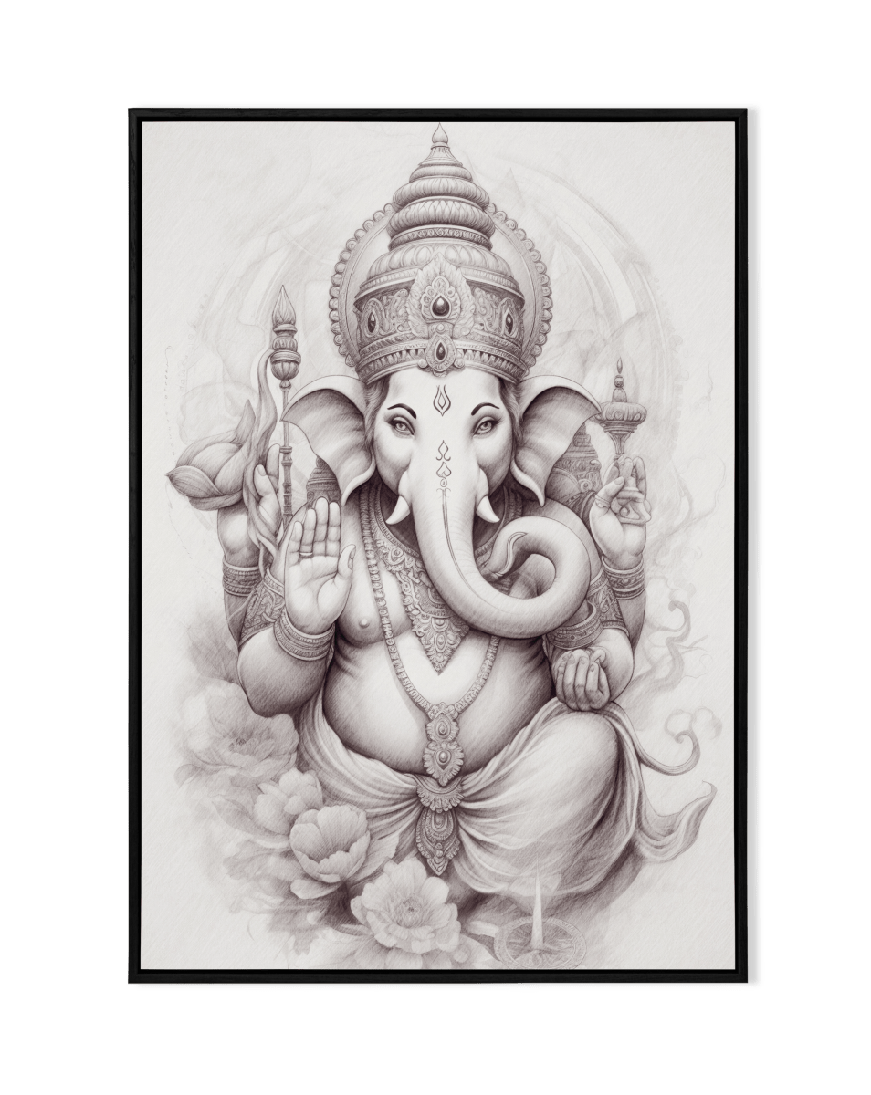 Divine Grace: Ganesha in Pencil - KaigaCart