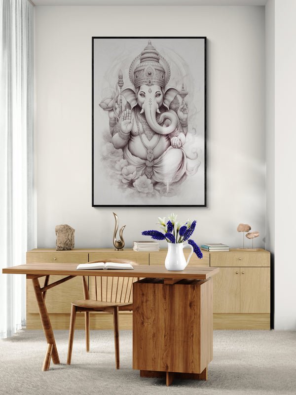 Divine Grace: Ganesha in Pencil - KaigaCart