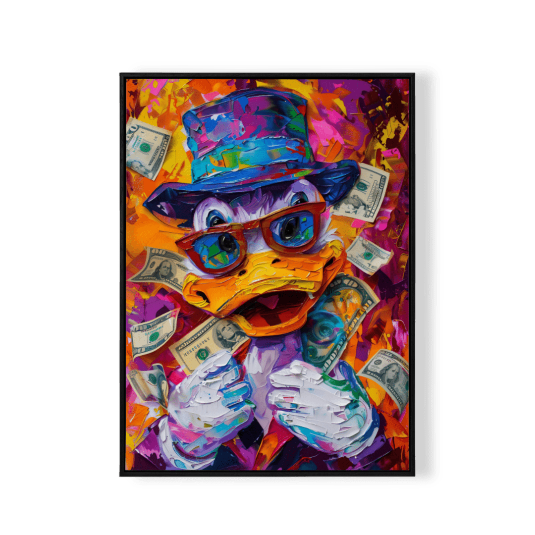 Donald Duck with Money – Vibrant Pop Art - KaigaCart