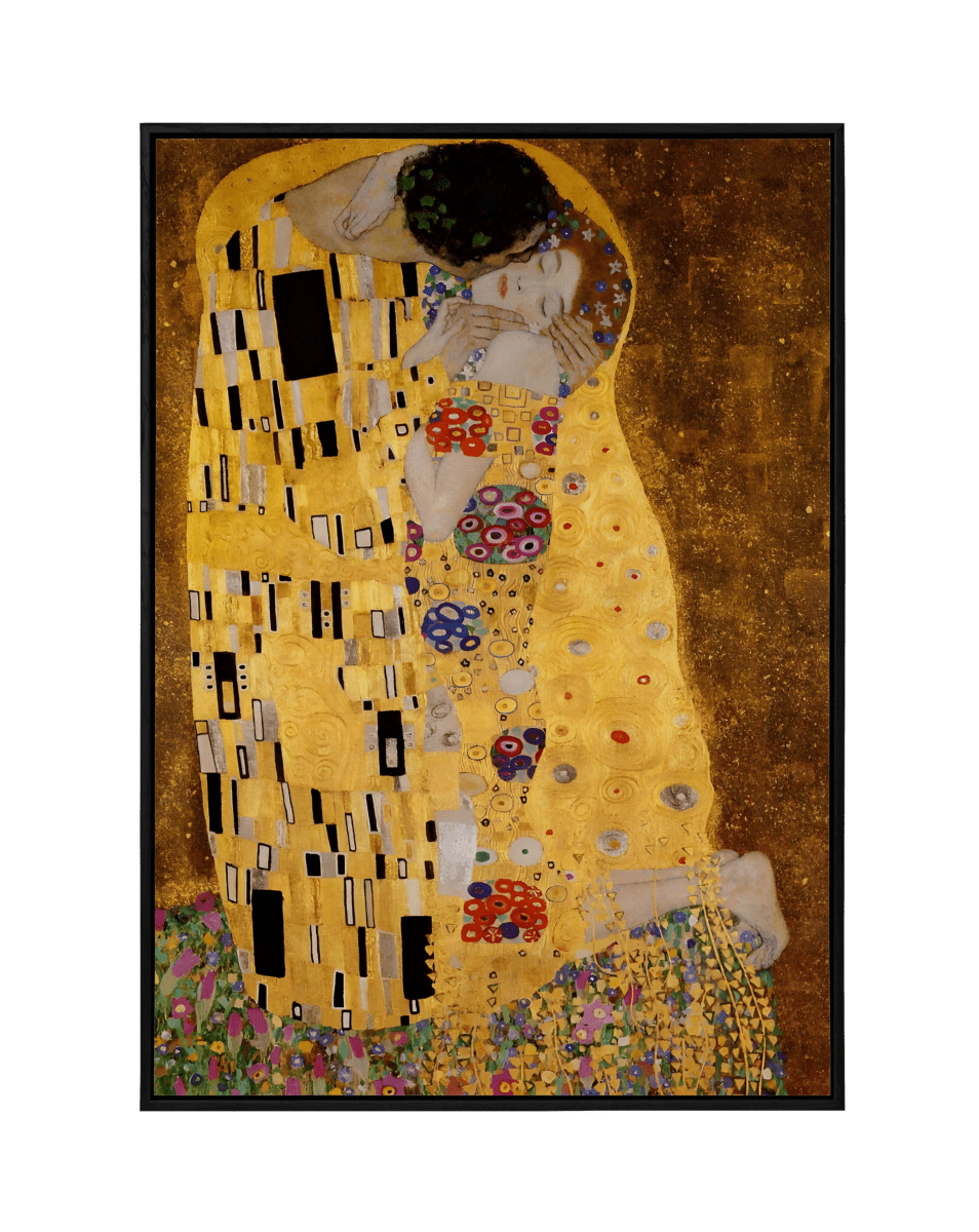 Ethereal Embrace: Inspired Modern Contemporary Reproduction of Klimt's 'The Kiss - KaigaCart