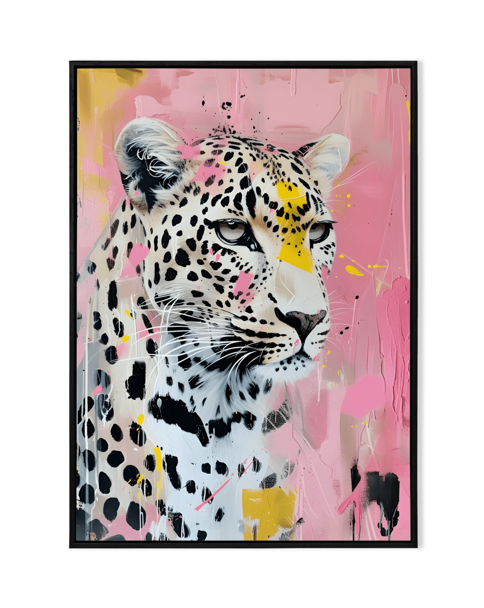 Fierce Elegance: Leopard with Abstract Background - KaigaCart