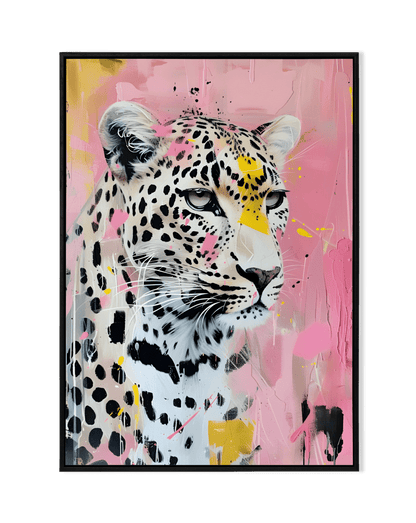 Fierce Elegance: Leopard with Abstract Background - KaigaCart