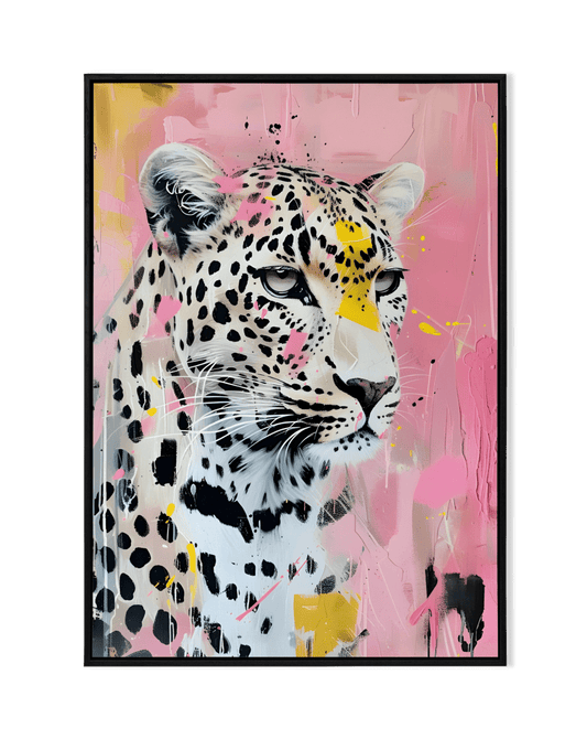 Fierce Elegance: Leopard with Abstract Background - KaigaCart