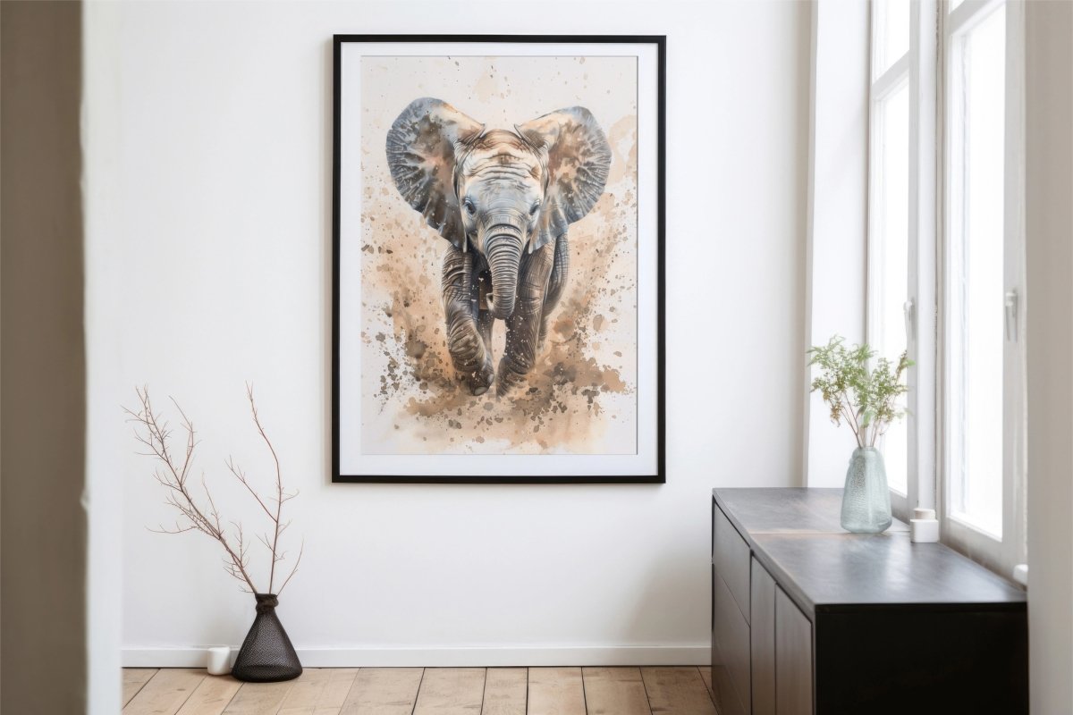 Gentle Giant - Baby Elephant Portrait - KaigaCart