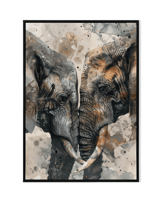 Gentle Giants: Elephant Pair Painting - KaigaCart