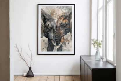 Gentle Giants: Elephant Pair Painting - KaigaCart