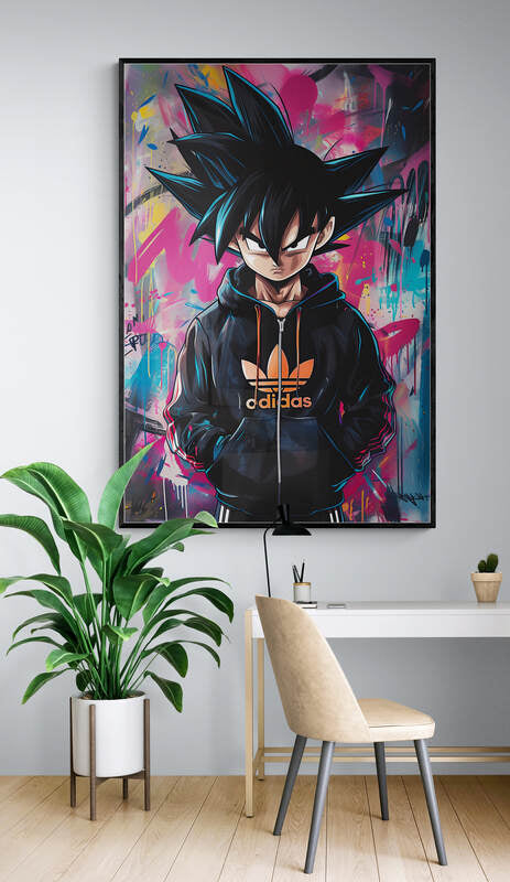 Goku in Adidas – Street Art Anime Poster