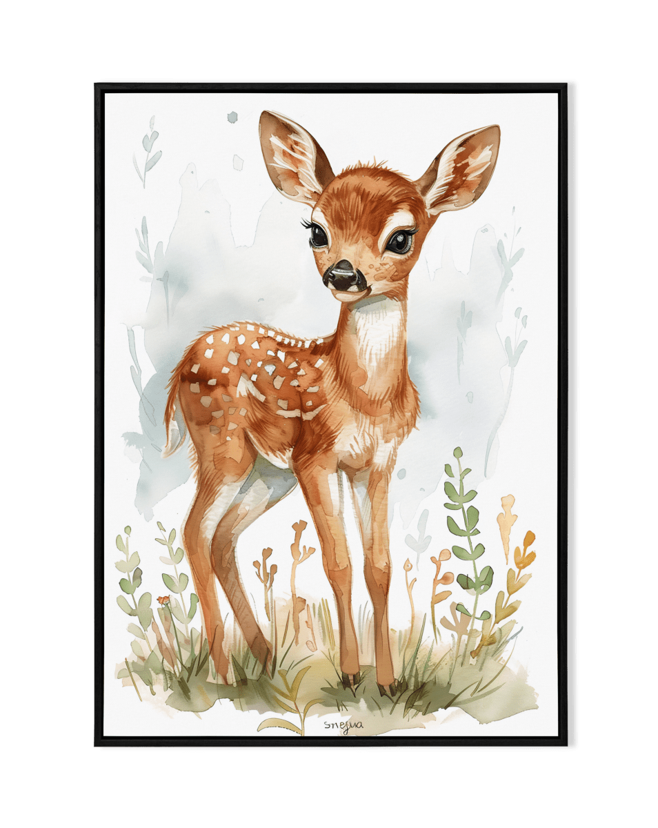 Innocence in the Woods: Baby Deer Painting - KaigaCart