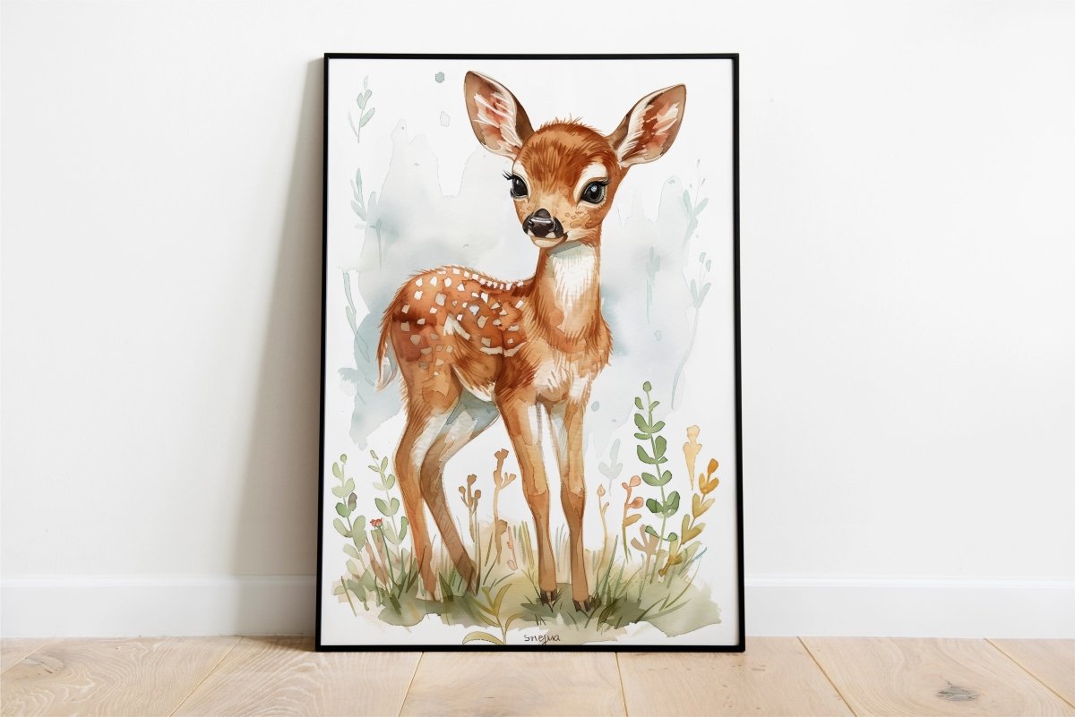 Innocence in the Woods: Baby Deer Painting - KaigaCart