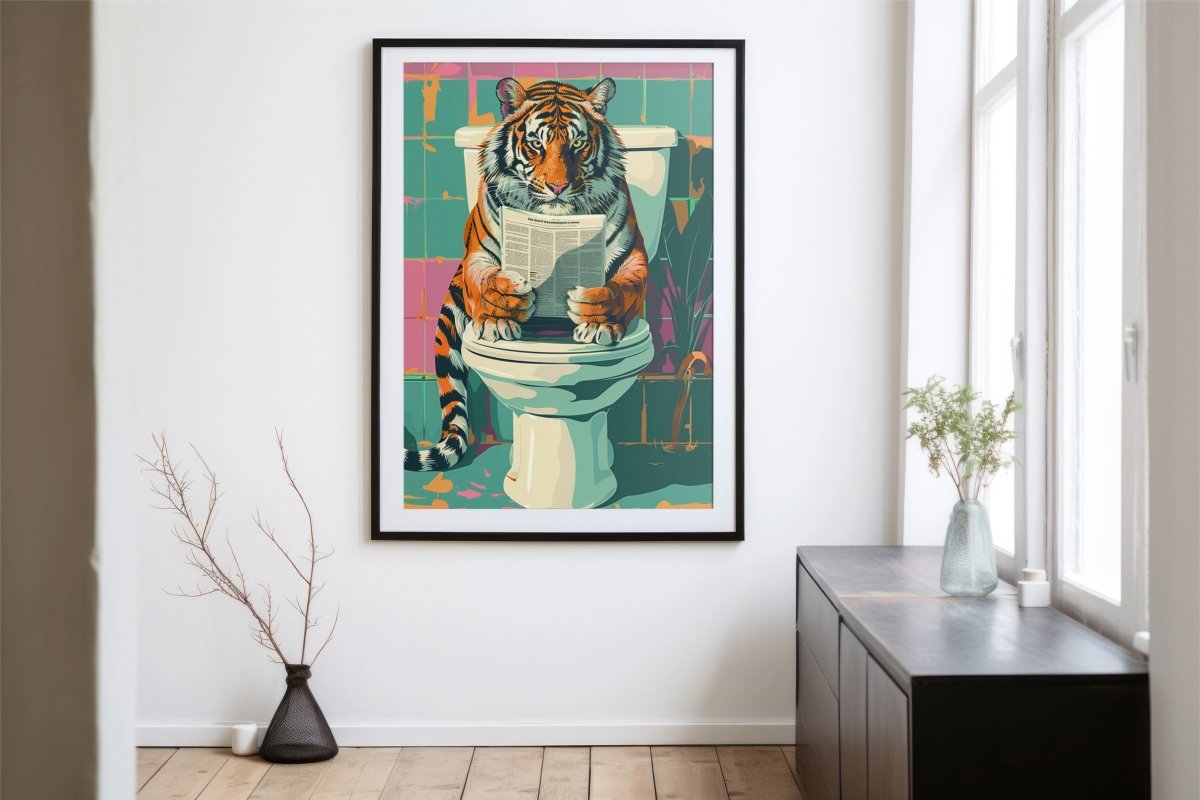 Regal Repose: Tiger on Toilet - KaigaCart