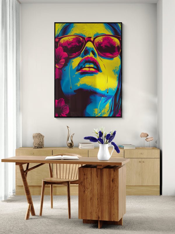 Tropical Pop Art – Radiant Girl in Sunglasses - KaigaCart