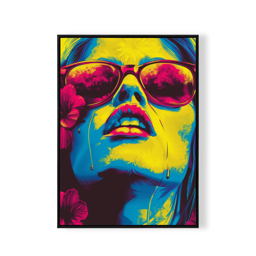 Tropical Pop Art – Radiant Girl in Sunglasses - KaigaCart