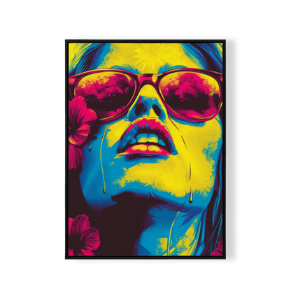 Tropical Pop Art – Radiant Girl in Sunglasses - KaigaCart