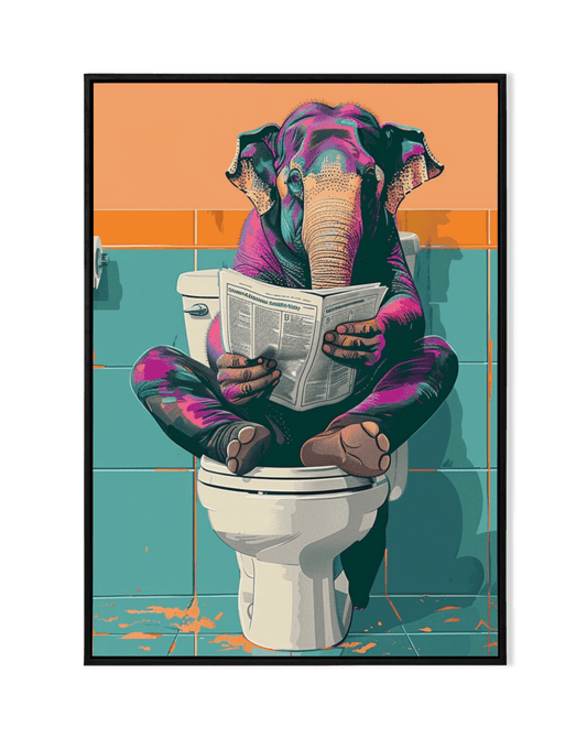 Unexpected Relaxation: Elephant on Toilet - KaigaCart