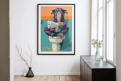 Unexpected Relaxation: Elephant on Toilet - KaigaCart