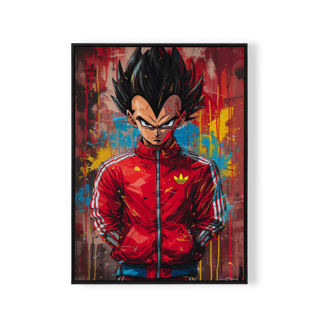 Vegeta in Adidas – Street Art Anime Poster - KaigaCart