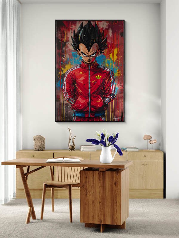 Vegeta in Adidas – Street Art Anime Poster - KaigaCart