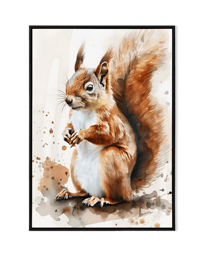 Vibrant Curiosity: Colorful Squirrel Painting