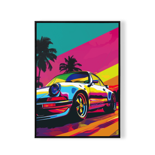 Vibrant Porsche Pop Art – Retro Drive - KaigaCart