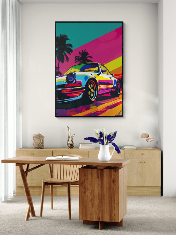 Vibrant Porsche Pop Art – Retro Drive - KaigaCart