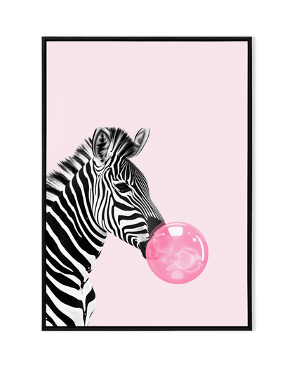 Whimsical Contrast: Zebra with Bubble - KaigaCart