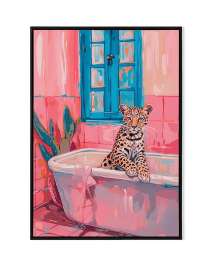 Whimsical Retreat: Leopard in Bathtub - KaigaCart