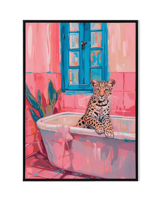 Whimsical Retreat: Leopard in Bathtub - KaigaCart